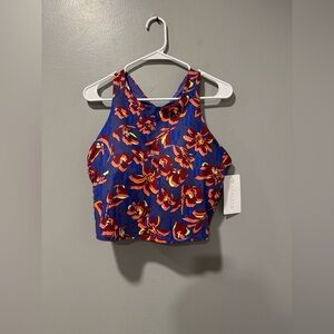 Athleta Blue Floral Conscious Crop